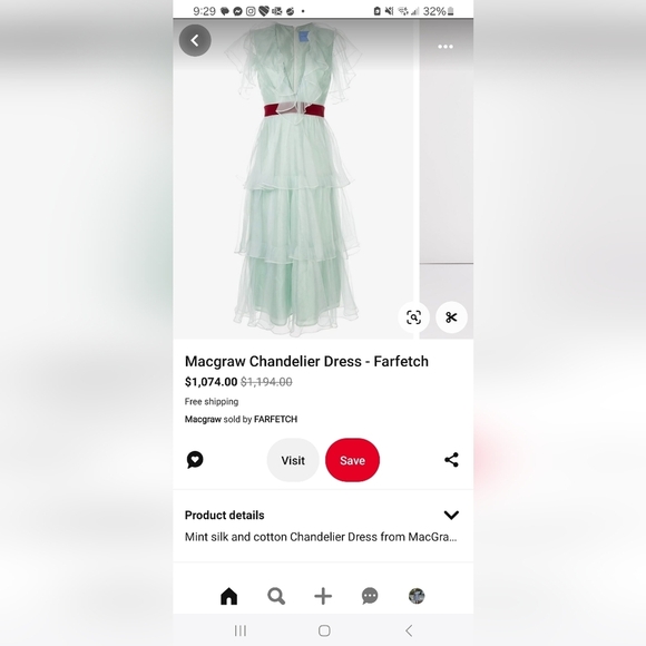 EUC macgraw Chandelier Dress in Mint, Size M - Picture 2 of 14